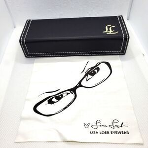 Lisa Loeb Black & White Glasses Case & Cleaning Cloth